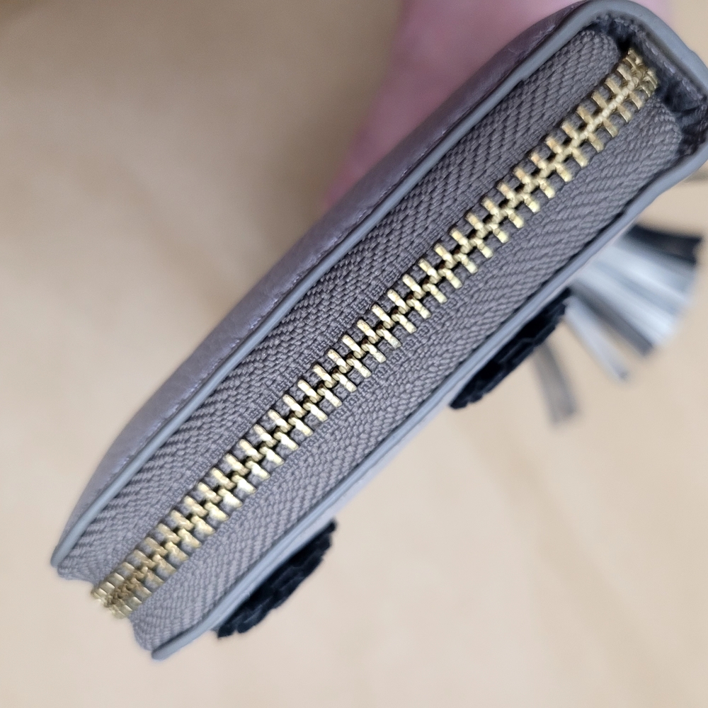 Fossil Gray Wallet with Silver Embellishments and Tassel - Picture 7 of 11